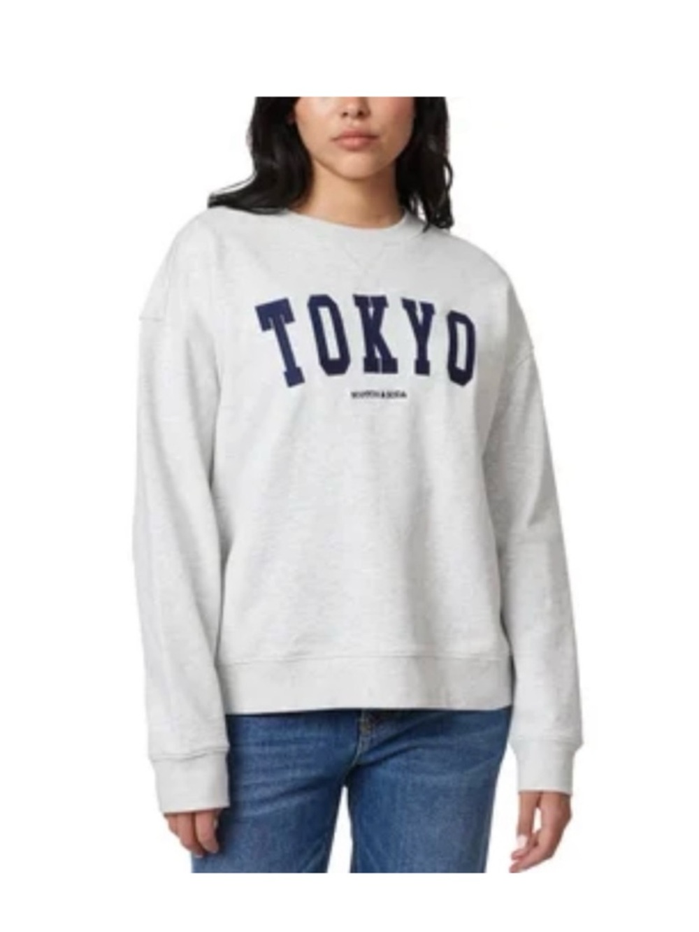 Scotch & Soda Light Gray Sweatshirt with Navy TOKYO Graphic